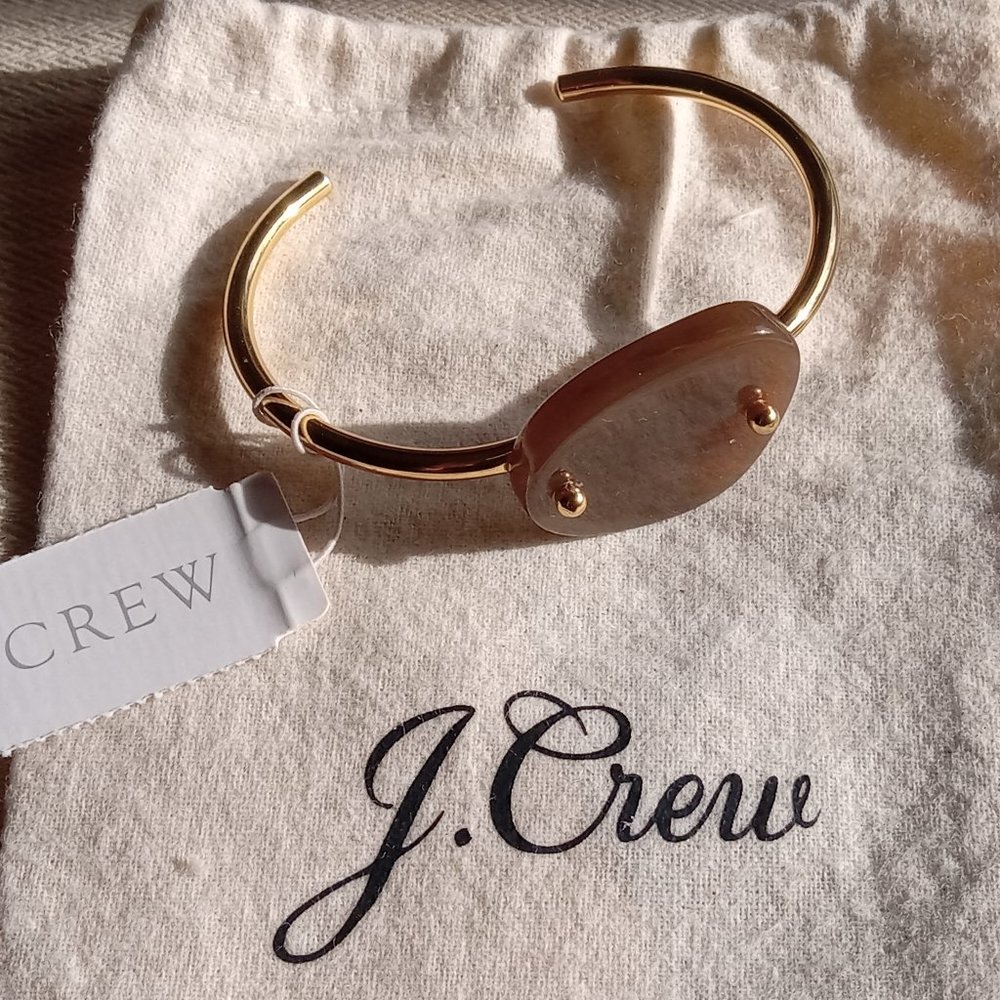 J.Crew Deramita Stone Open Cuff Bracelet With Bag and Tag
